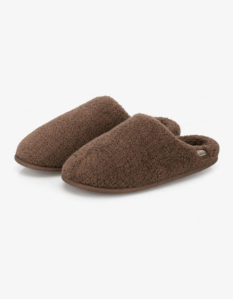 Totes Isotoner BORG SWEPT BACK MULE SLIPPER Womens Mules Brown
