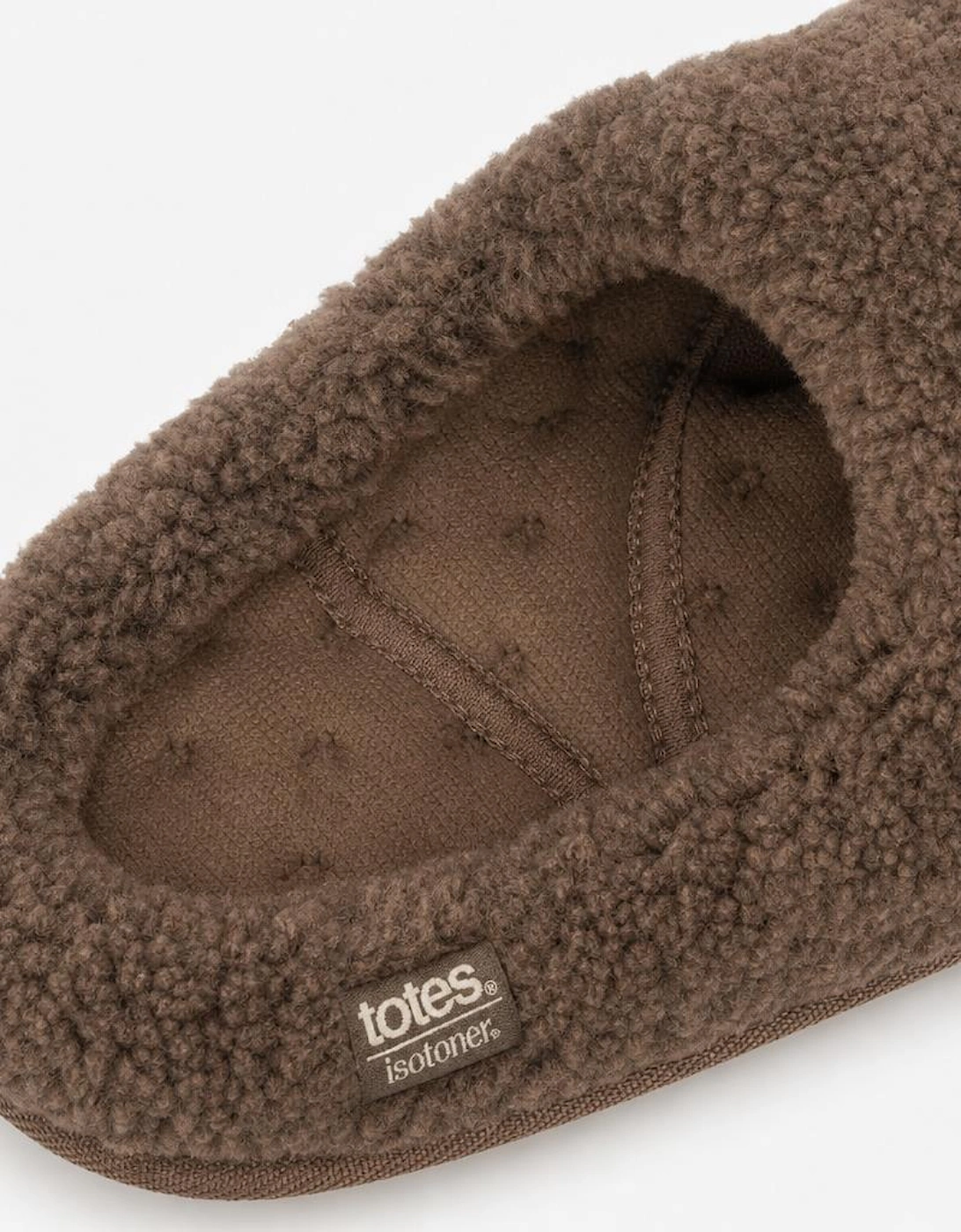 Totes Isotoner BORG SWEPT BACK MULE SLIPPER Womens Mules Brown