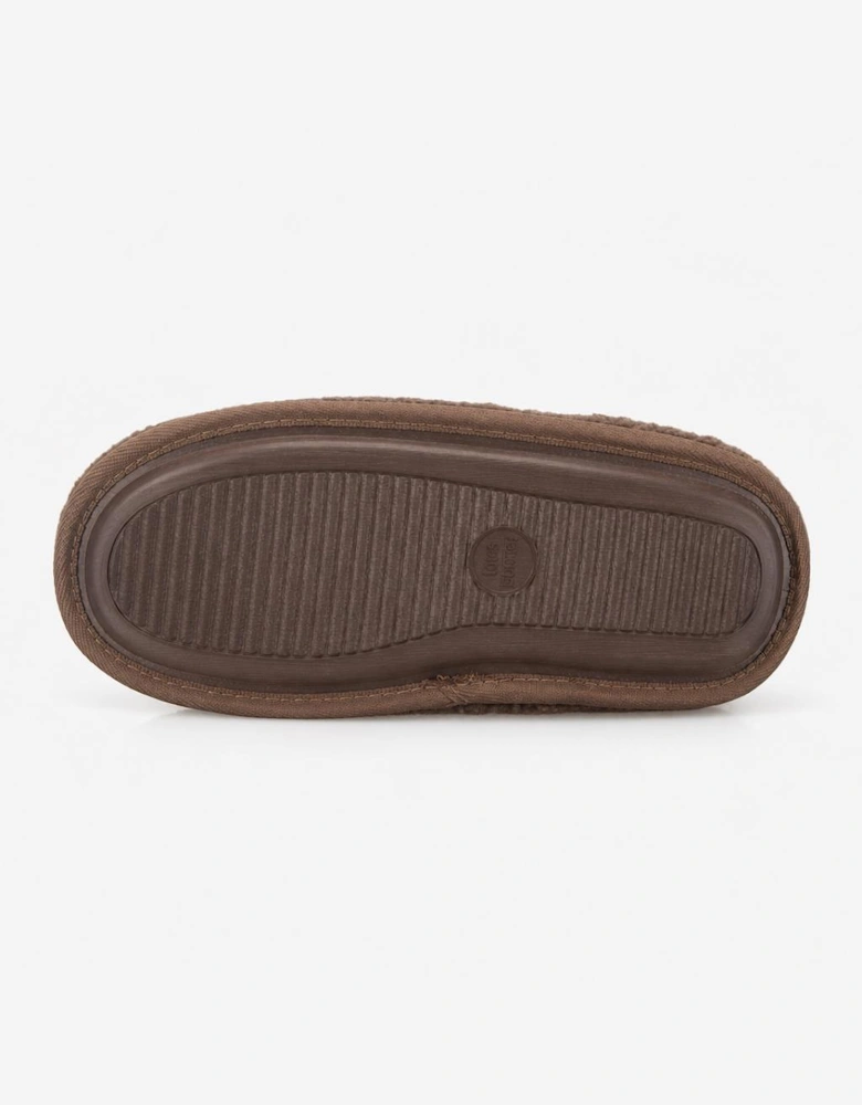 Totes Isotoner BORG SWEPT BACK MULE SLIPPER Womens Mules Brown