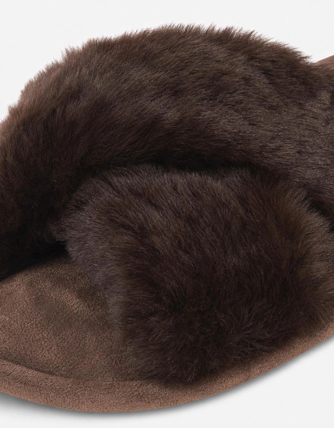 Totes Toasties CROSS FUR SLIDER Womens Mules Chocolate