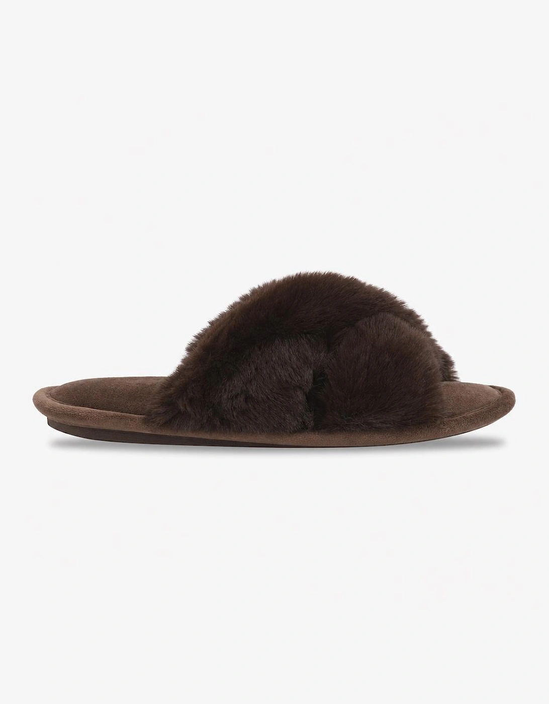Totes Toasties CROSS FUR SLIDER Womens Mules Chocolate
