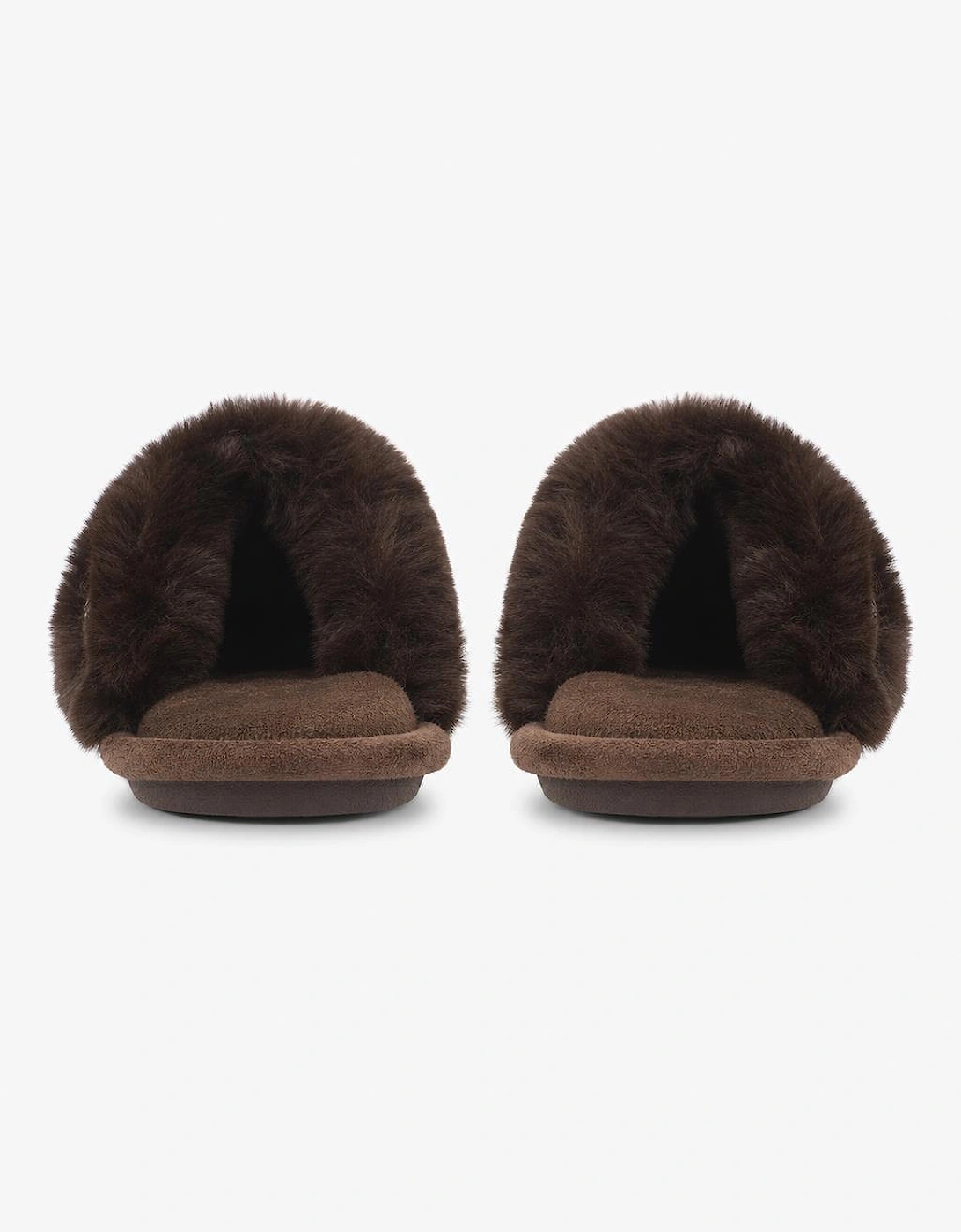 Totes Toasties CROSS FUR SLIDER Womens Mules Chocolate