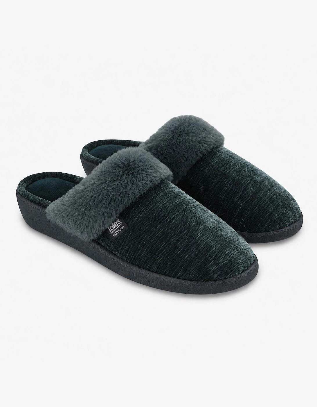 Totes Isotoner SPARKLE HEELED MULE SLIPPER Womens Mules Green