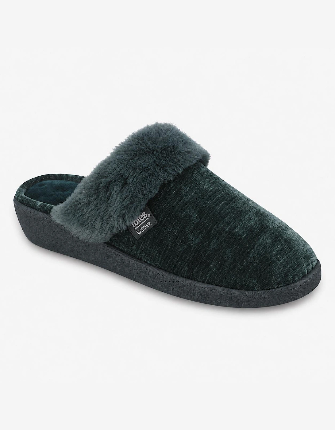 Totes Isotoner SPARKLE HEELED MULE SLIPPER Womens Mules Green