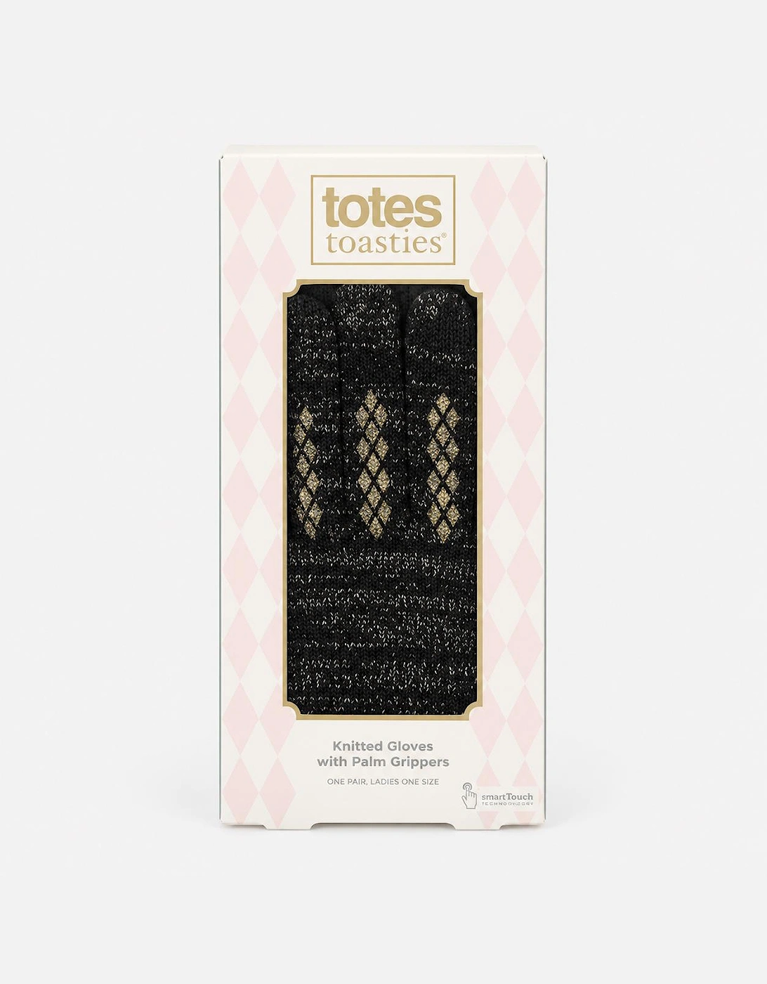 Totes Toasties BRUSHED KNITTED SMARTOUCH GLOVES Womens Touchscreen Gloves Black Sparkle