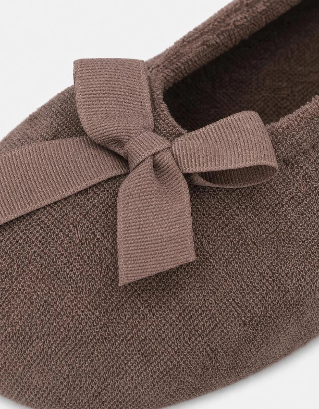 Totes Isotoner TERRY BALLERINA SLIPPER Womens Full Slippers Taupe