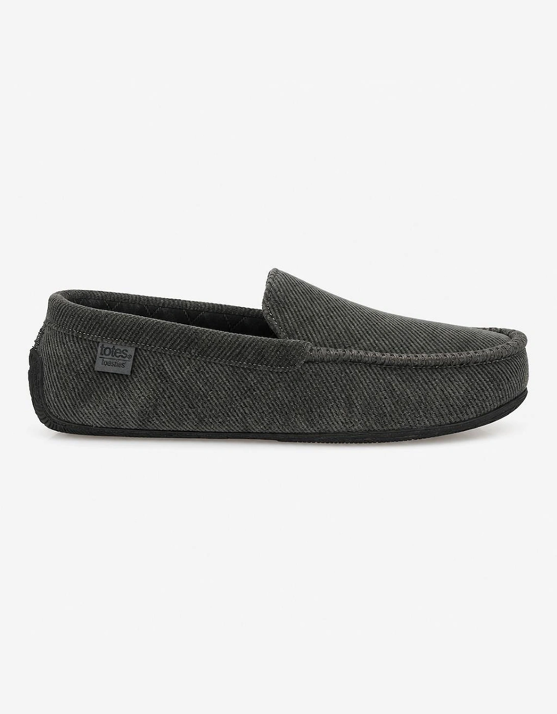 Totes Isotoner SOFT CORD MOCCASIN SLIPPER Mens Moccasins Grey