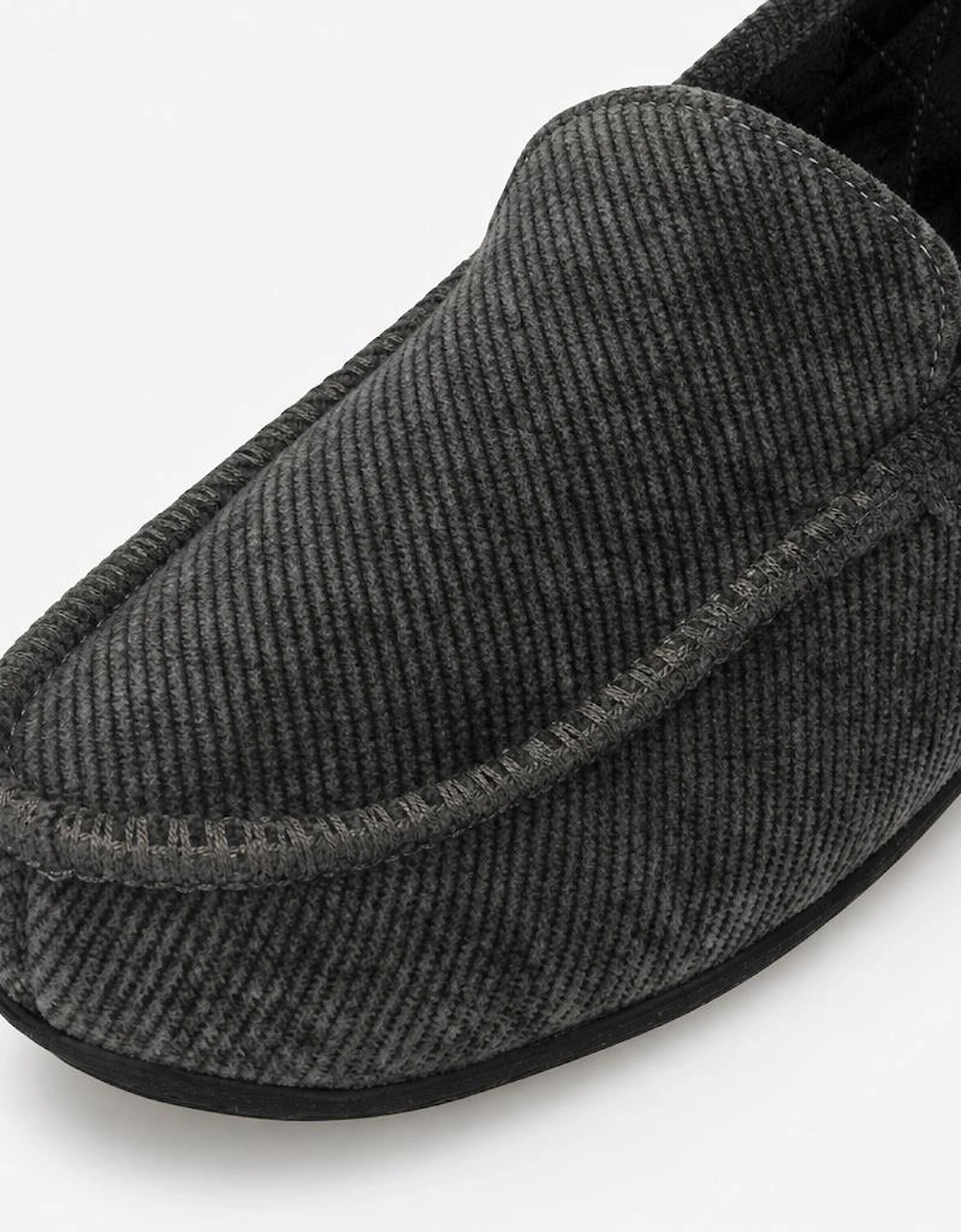 Totes Isotoner SOFT CORD MOCCASIN SLIPPER Mens Moccasins Grey