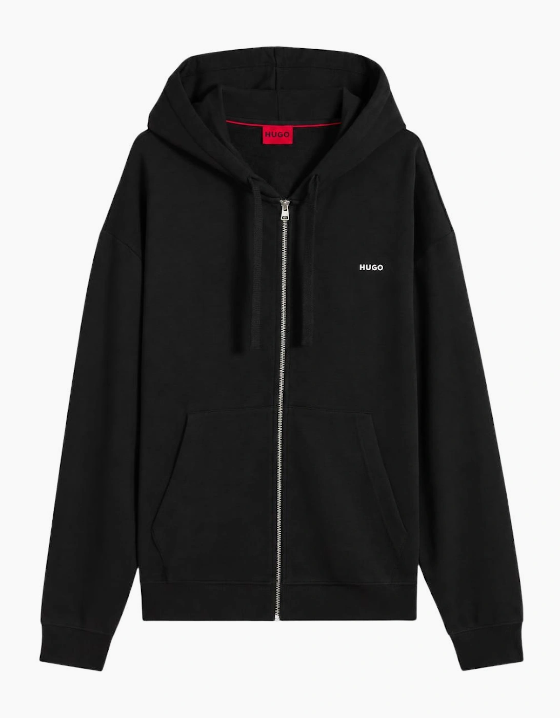 Dapozip Cotton-Terry Zip Up Black Hoodie