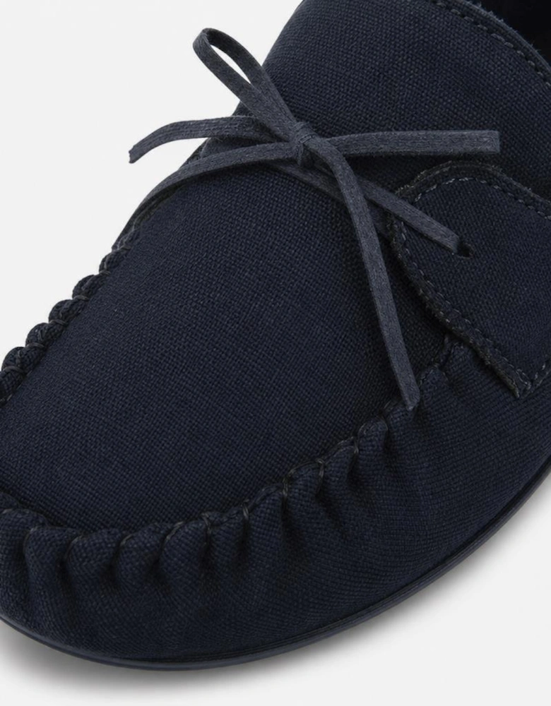 Totes Isotoner HERRINGBONE LINED MOCCASIN Mens Moccasins Navy