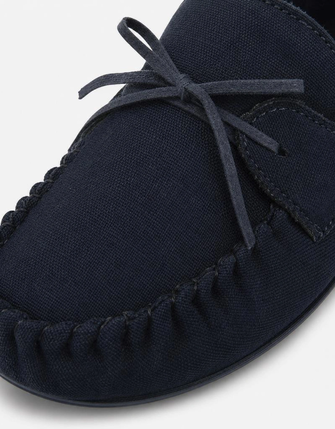 Totes Isotoner HERRINGBONE LINED MOCCASIN Mens Moccasins Navy