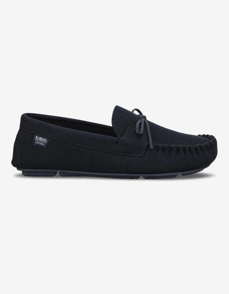 Totes Isotoner HERRINGBONE LINED MOCCASIN Mens Moccasins Navy