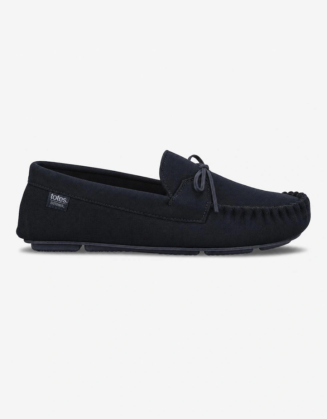Totes Isotoner HERRINGBONE LINED MOCCASIN Mens Moccasins Navy