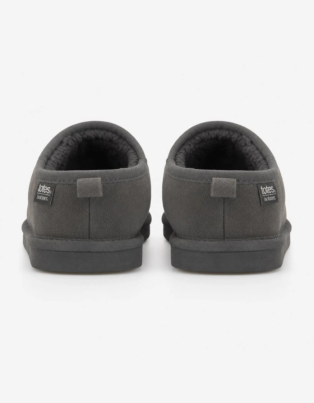 Totes Isotoner BORG LINED SUEDE MULE SLIPPER Mens Mules Grey