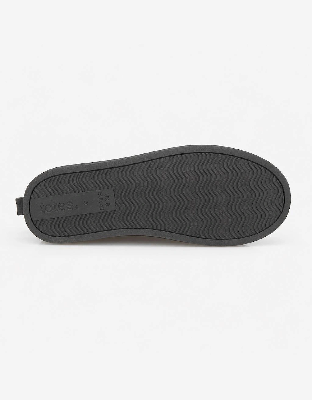 Totes Isotoner BORG LINED SUEDE MULE SLIPPER Mens Mules Grey