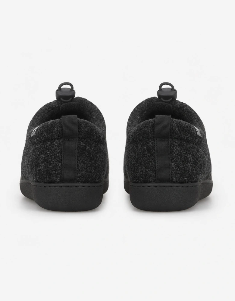 Totes Isotoner FELT FULL BACK SLIPPER WITH PULL TOGGLE Mens Full Slippers Black