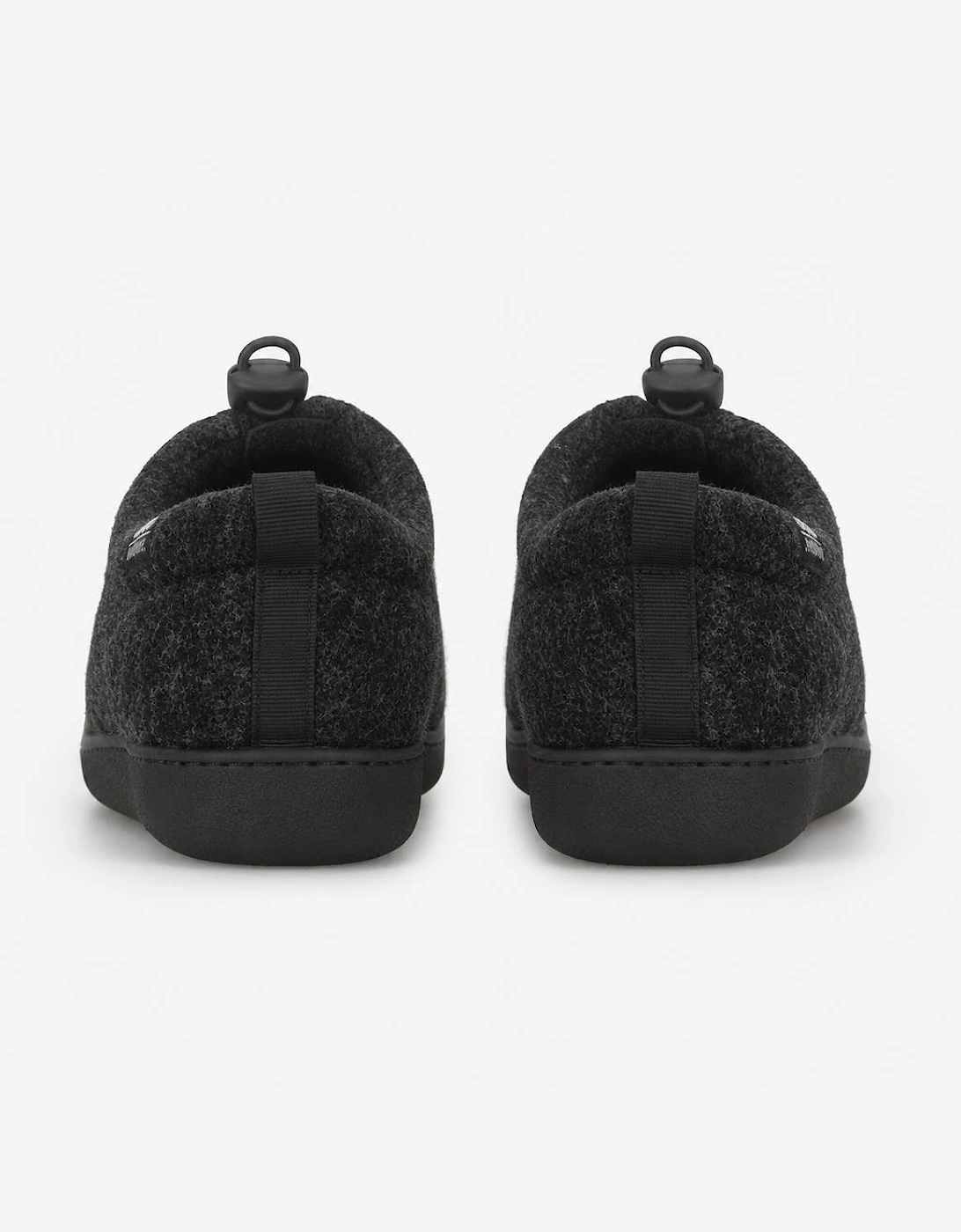 Totes Isotoner FELT FULL BACK SLIPPER WITH PULL TOGGLE Mens Full Slippers Black