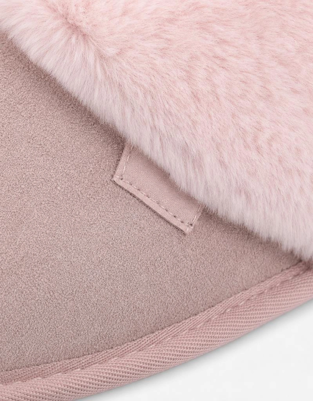 Totes Isotoner SUEDE MULE SLIPPER WITH FUR CUFF Womens Mules Pink