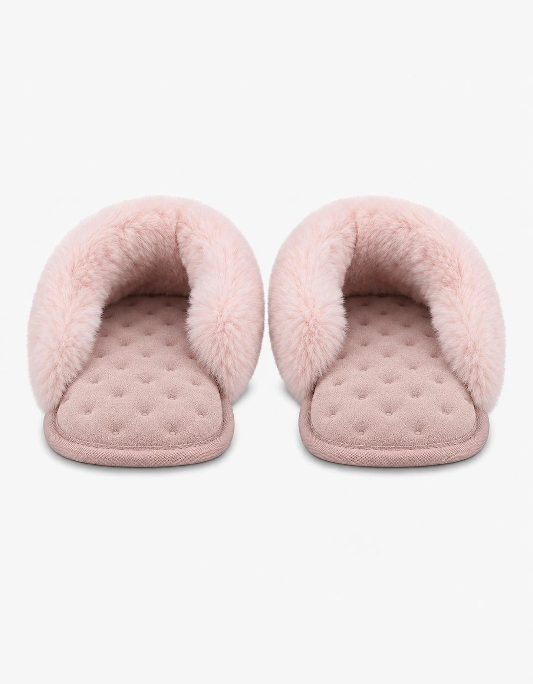Totes Isotoner SUEDE MULE SLIPPER WITH FUR CUFF Womens Mules Pink