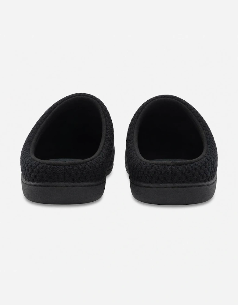 Totes Isotoner SWEPT BACK POPCORN MULE SLIPPER Mens Mules Black