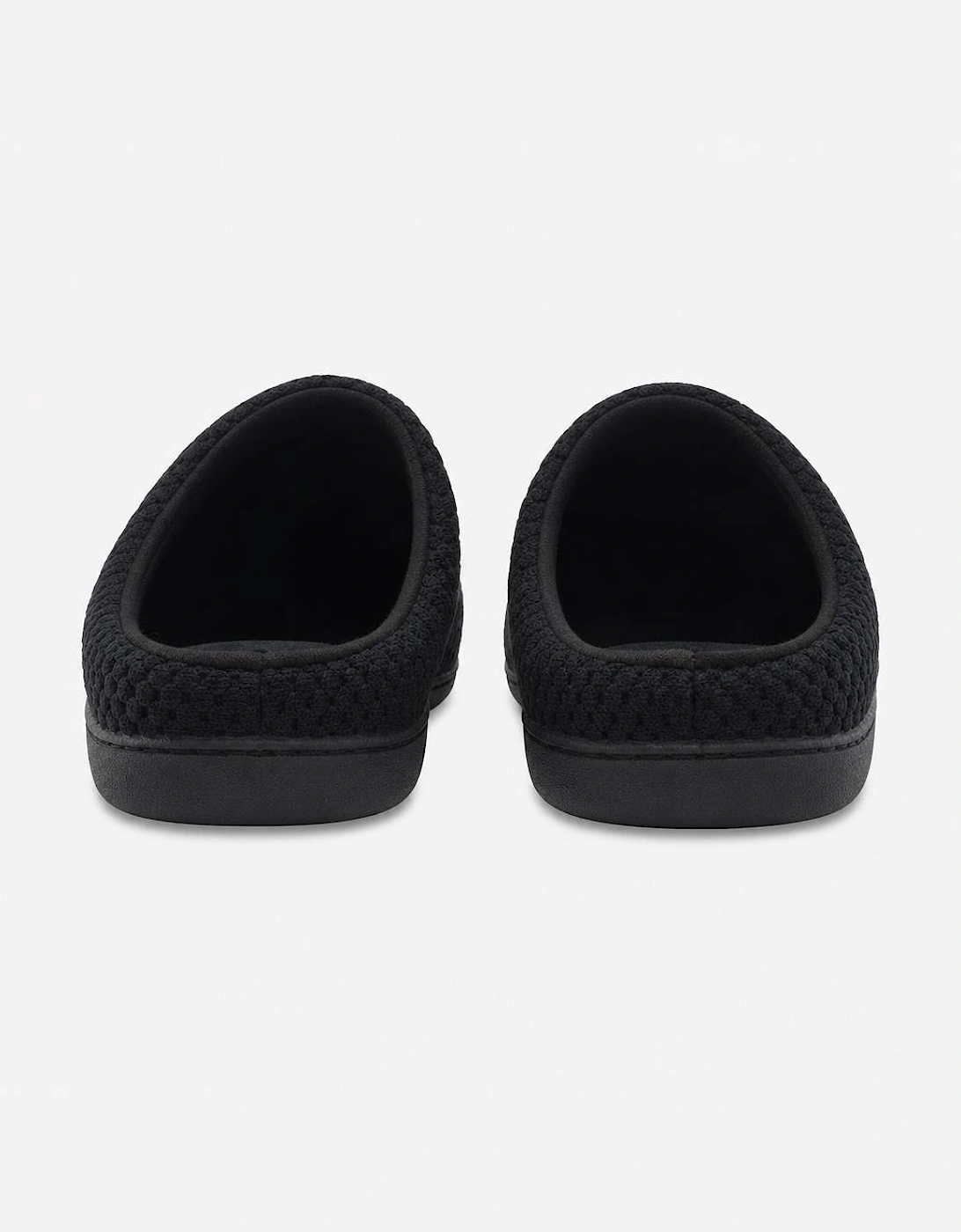 Totes Isotoner SWEPT BACK POPCORN MULE SLIPPER Mens Mules Black