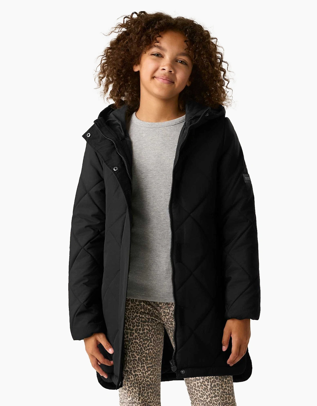 Regatta Black Kids Elryse Quilted Padded Jacket - 15-16 Years - 63% Polyester/37% Recycled Polyester - Image 3