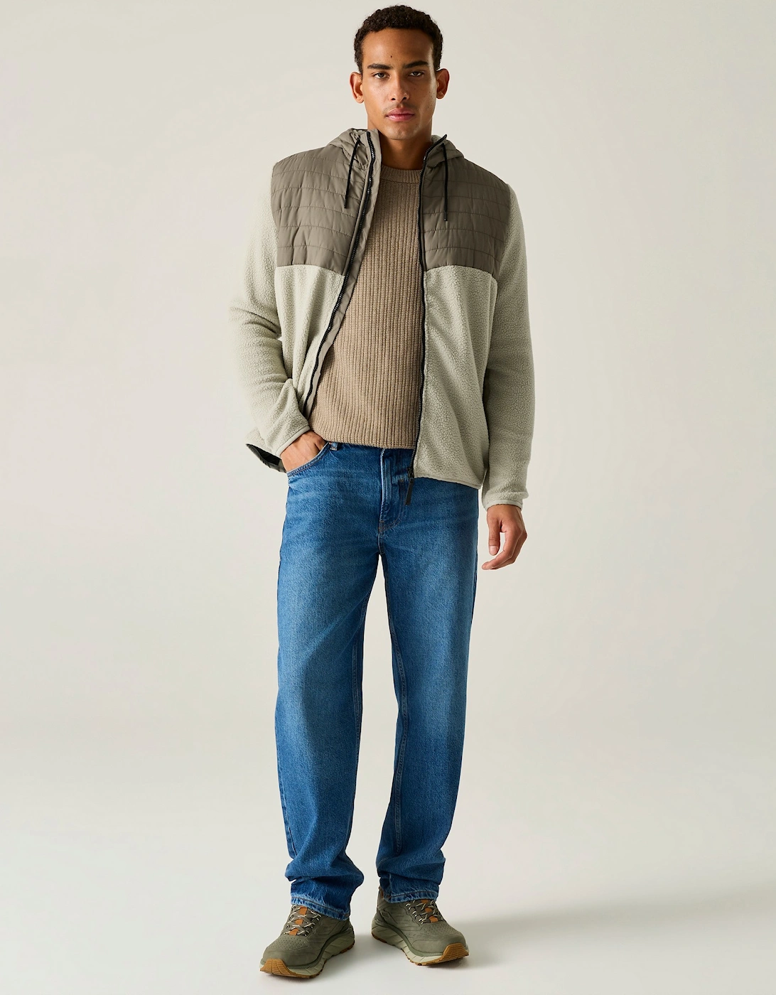 Regatta Mens Frankie Two Tone Borg Fleece Hybrid Jacket