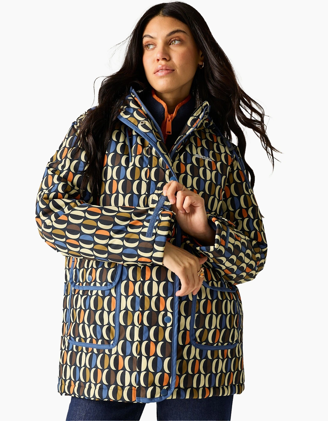 Women's Regatta Womens/Ladies Orla Kiely Oval Insulated Waterproof Jacket - Navy Multicoloured - Size: 20