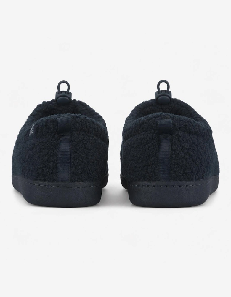 Totes Isotoner BORG FULL BACK SLIPPER WITH PULL TOGGLE Mens Full Slippers Navy