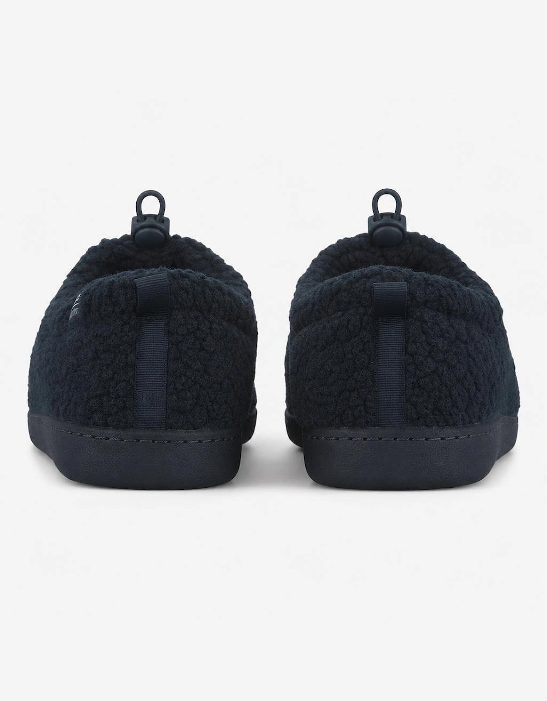 Totes Isotoner BORG FULL BACK SLIPPER WITH PULL TOGGLE Mens Full Slippers Navy