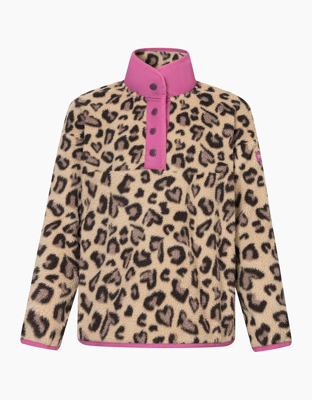 Regatta Childrens/Kids Eva Leopard Print Buttoned Fleece Top