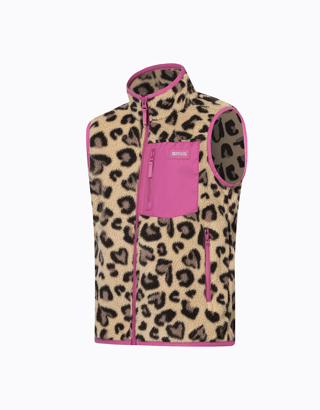Regatta Childrens/Kids Frankie Leopard Print Fleece Body Warmer