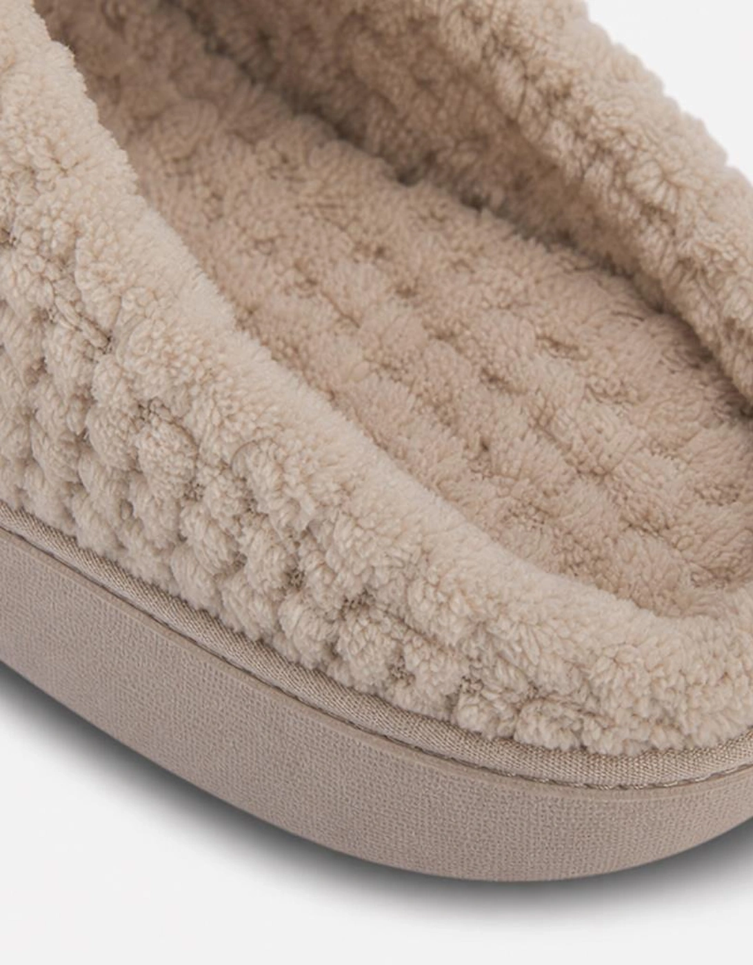 Totes Isotoner POPCORN TERRY MULE SLIPPER Womens Mules Light Brown