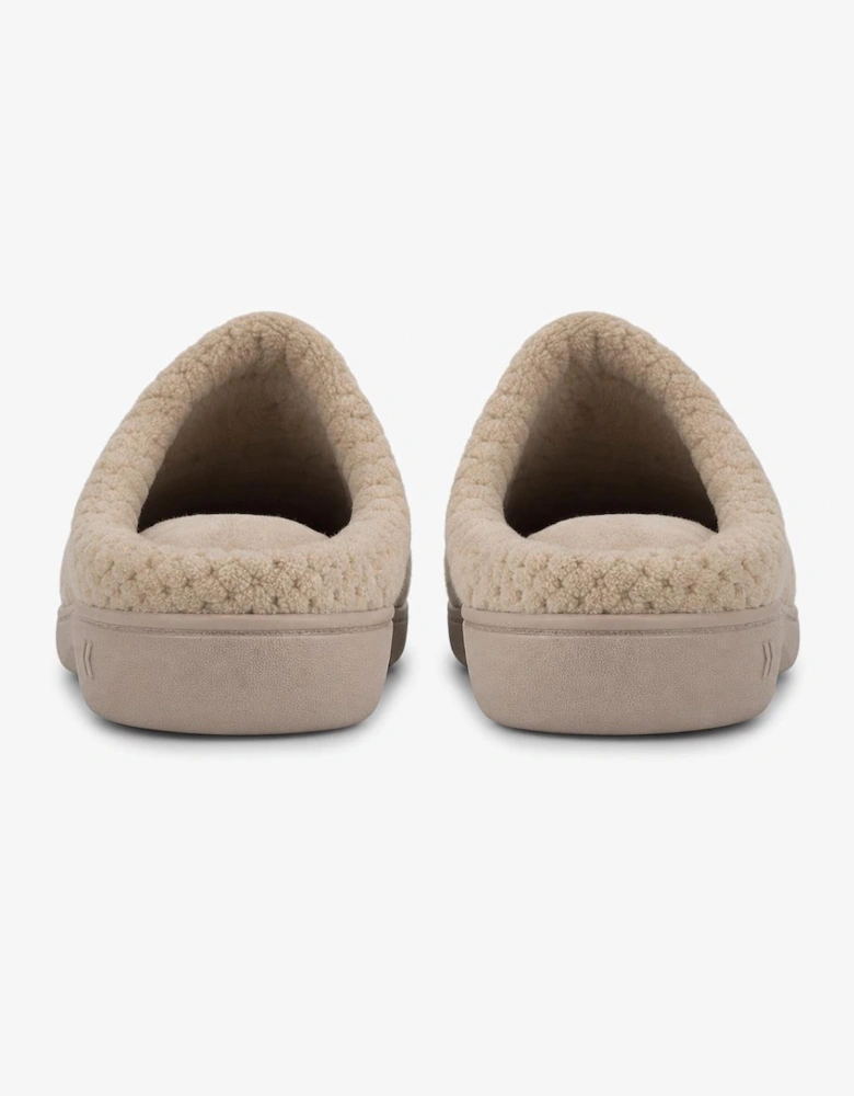Totes Isotoner POPCORN TERRY MULE SLIPPER Womens Mules Light Brown