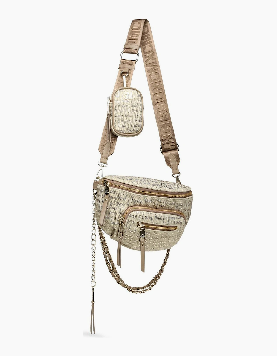 Steve Madden Women's Bmaximas Crescent Shape Sling Bag with Chain - Tan - Size: ONE size
