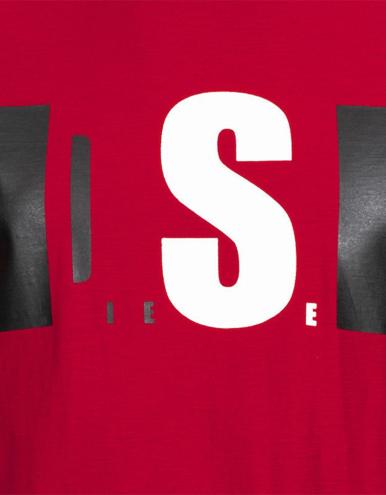 DIESEL T JOE QB Mens T Shirt Slim Fit Crew Neck Printed Casual Summer Cotton Tee