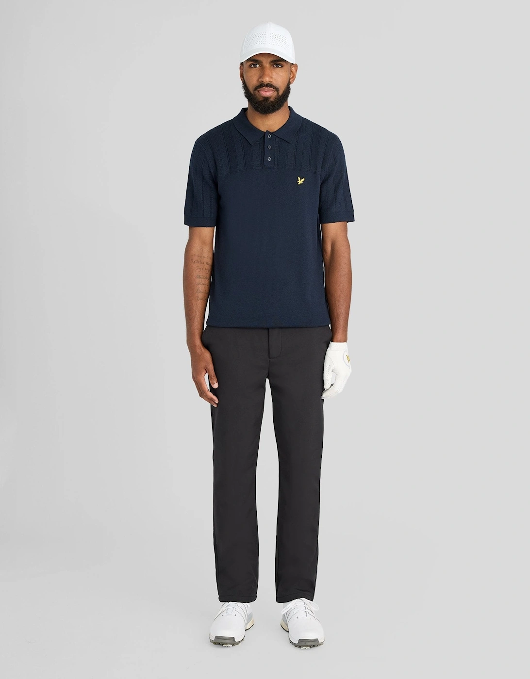 Texture Block Knitted Polo Shirt