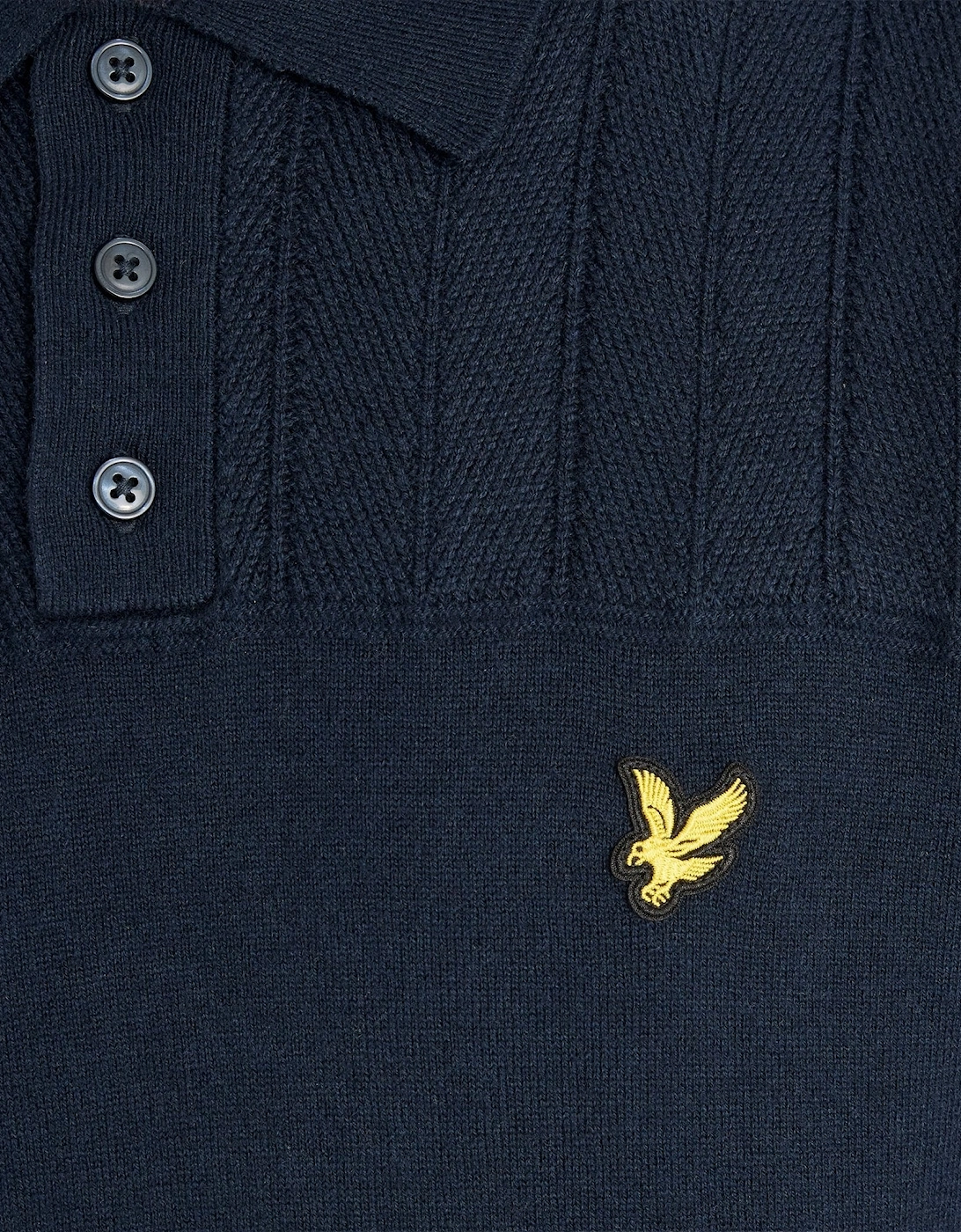 Texture Block Knitted Polo Shirt