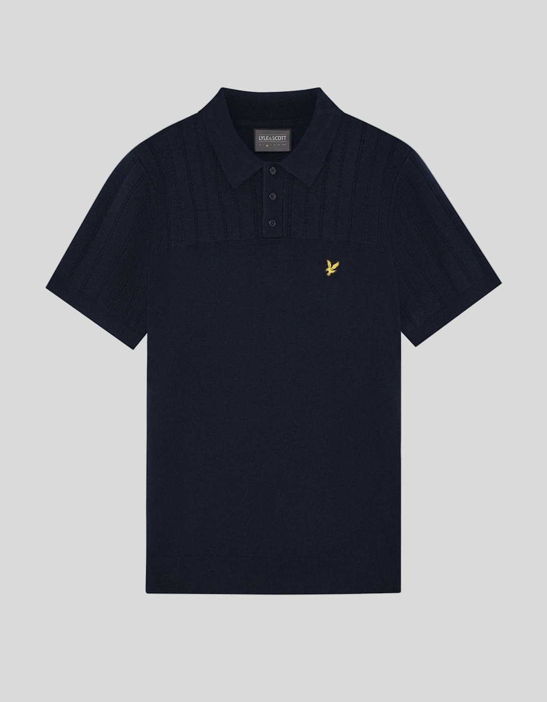 Texture Block Knitted Polo Shirt