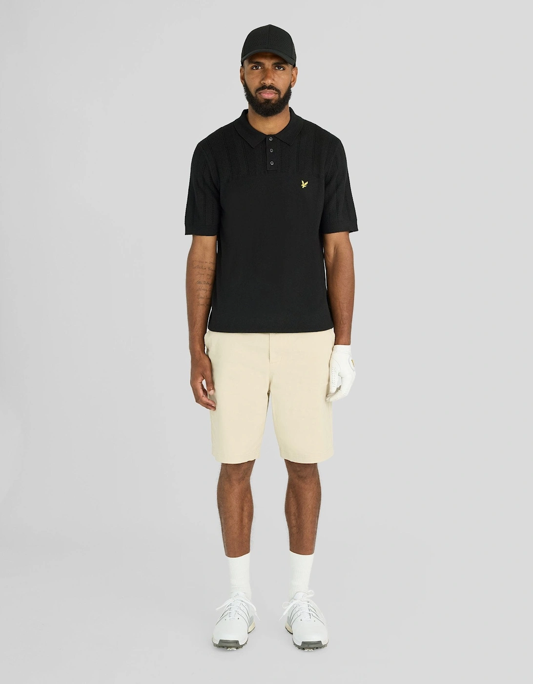 Texture Block Knitted Polo Shirt