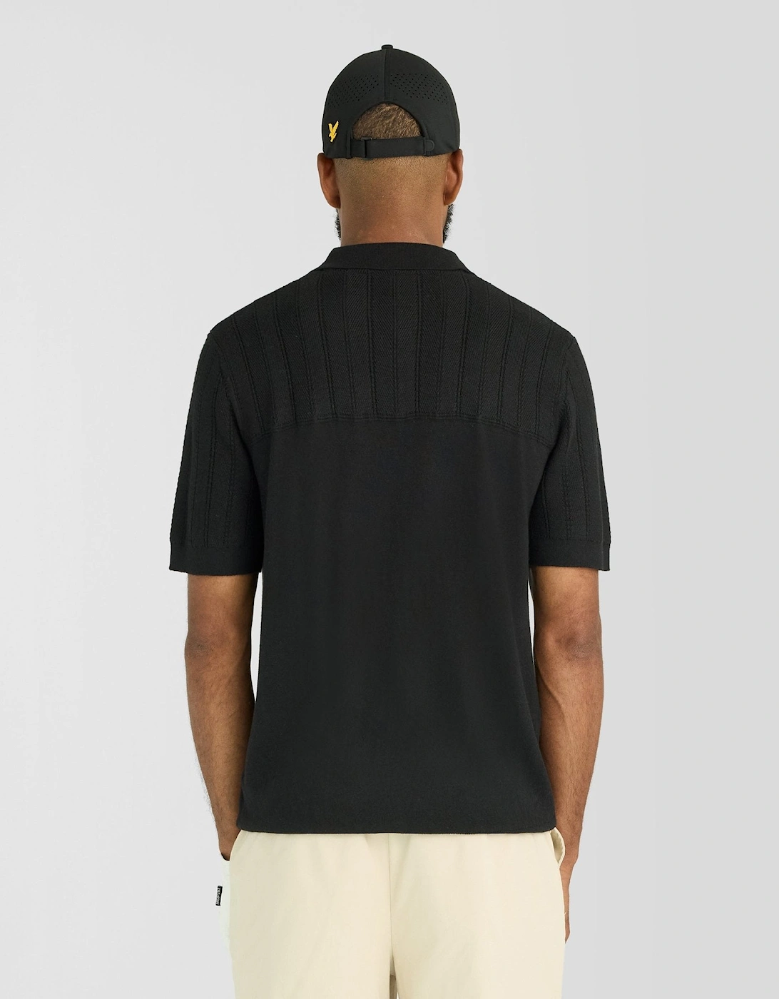 Texture Block Knitted Polo Shirt