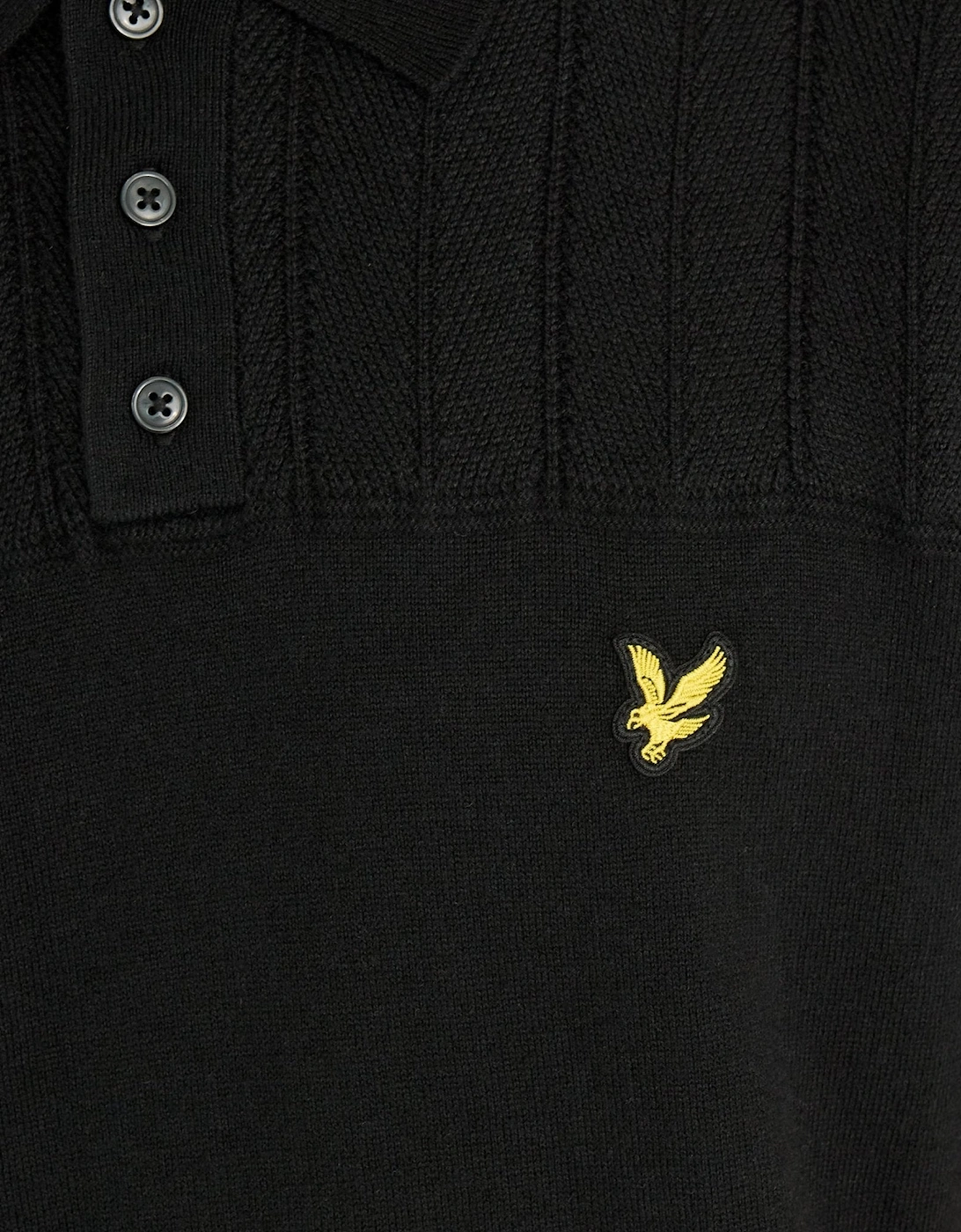 Texture Block Knitted Polo Shirt