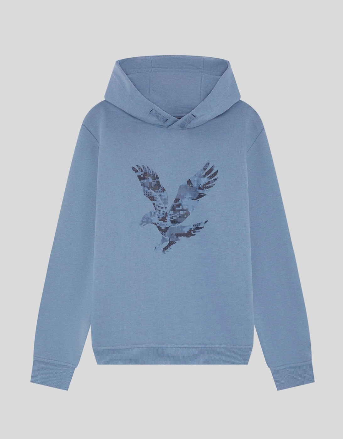 Lyle And Scott Boy's Pixelated Eagle Print Hoodie - Blue - Size: 15 years/16 years