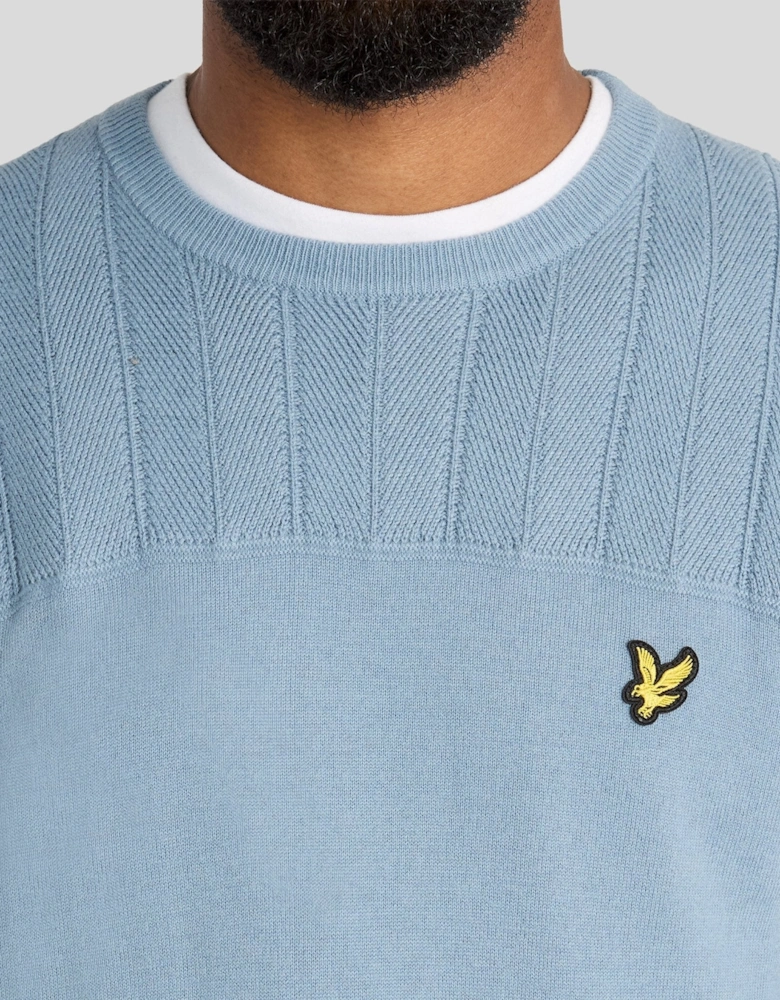 Texture Block Crew Neck Jumper