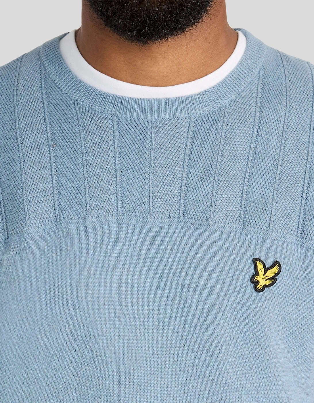 Texture Block Crew Neck Jumper