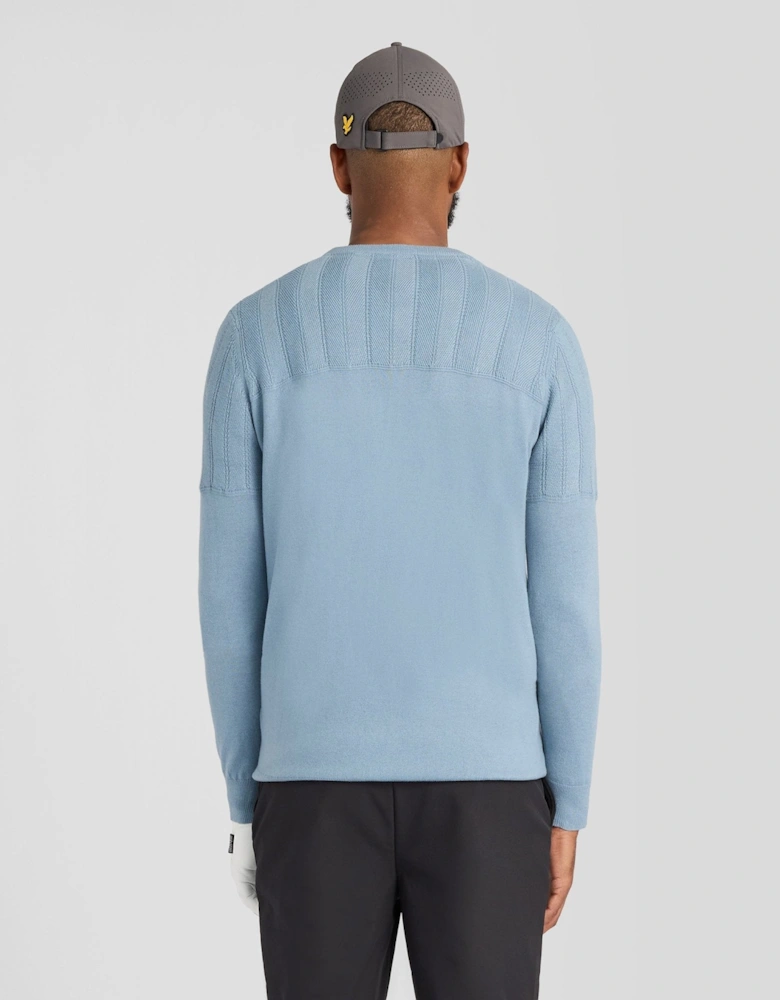 Texture Block Crew Neck Jumper