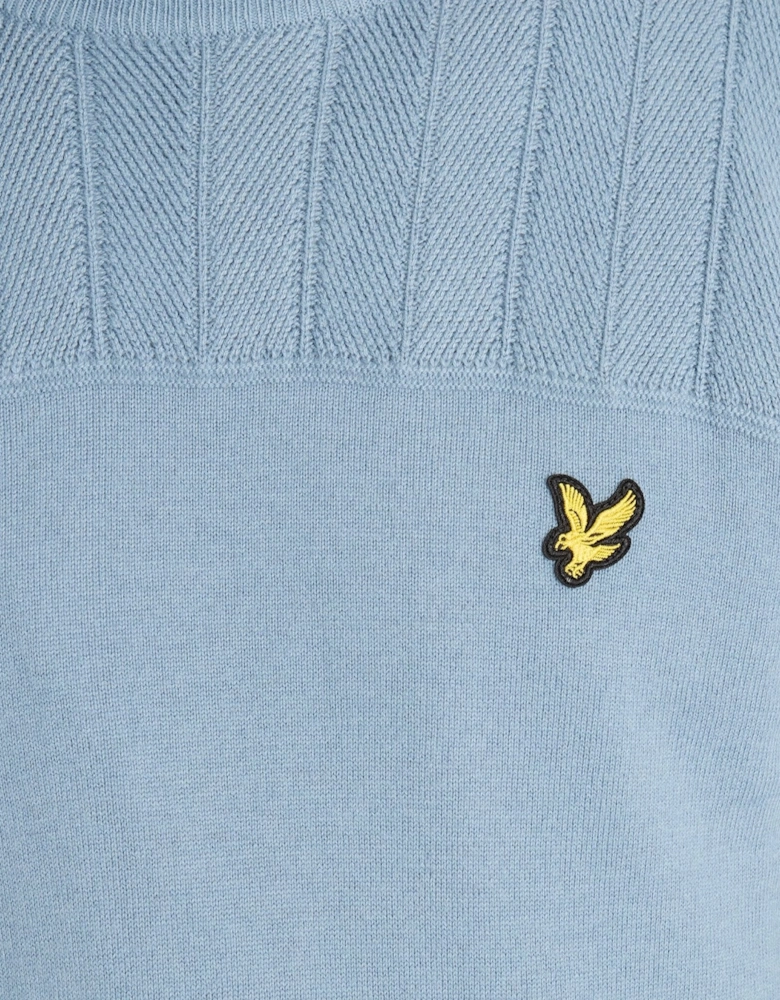 Texture Block Crew Neck Jumper