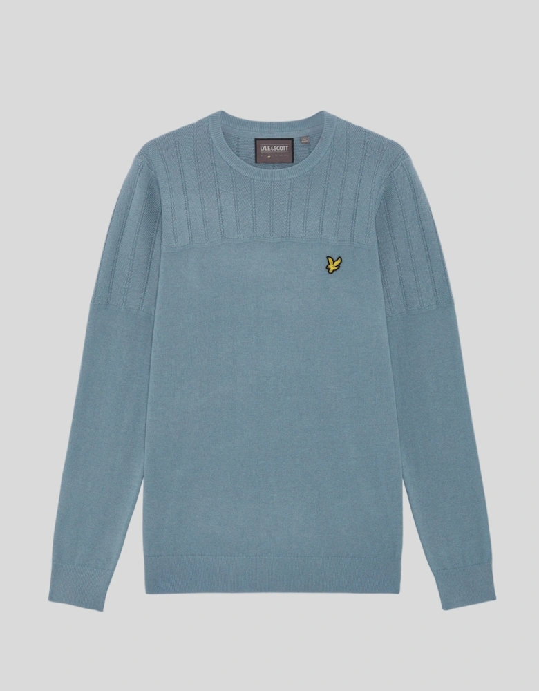 Texture Block Crew Neck Jumper