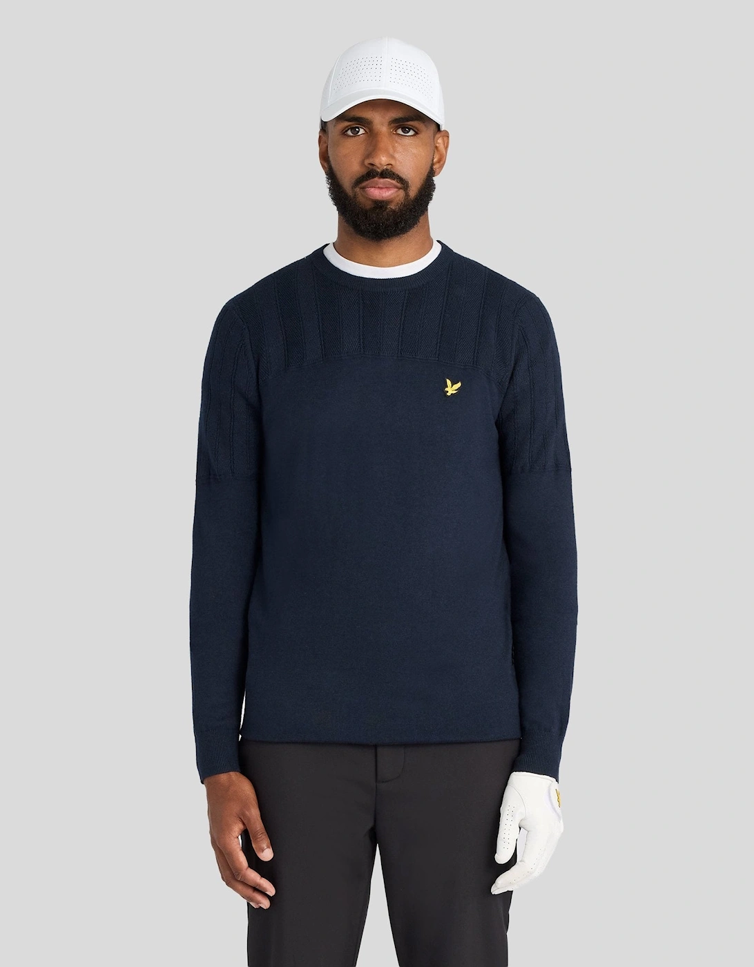 Texture Block Crew Neck Jumper