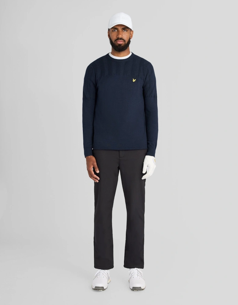 Texture Block Crew Neck Jumper